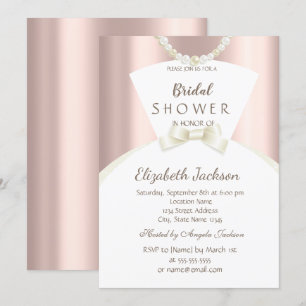 Invitation Robe de mariée chic rose gold bain de mariage