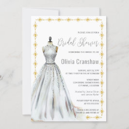 Invitation Robe de mariée Crystal Look Shower de Cadeaux de M