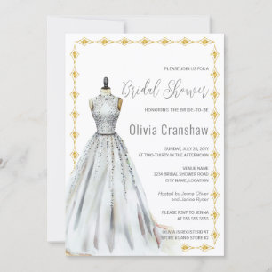 Invitation Robe de mariée Crystal Look Shower de Cadeaux de M