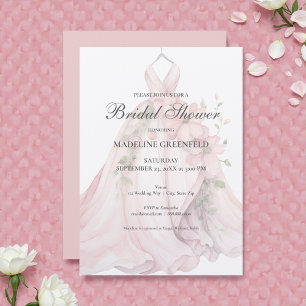 Invitation Robe de mariée élégante Fête de mariage floral