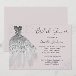 Invitation Robe de mariée élégante rose poussiéreuse pour la