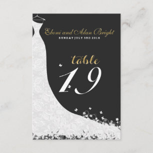 Invitation Robe de mariée en dentelle blanche élégante Table