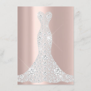 Invitation Robe de mariée Étincelle Rose VIP Rose Diamant