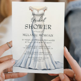 Invitation Robe de mariée Fête des mariées minimaliste