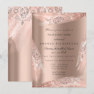 Invitation Robe de mariée Rose Gold pour 16 ans de mariage
