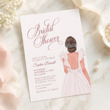 Robe de mariée rose poudré élégante pour la douche