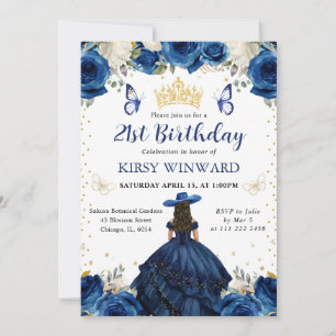 Invitation Robe de marine Brunette Salon Princesse Anniversai