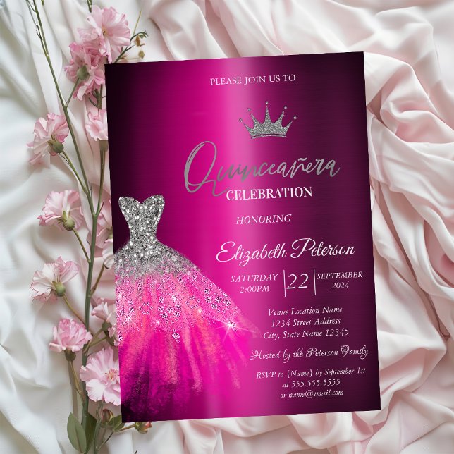 Invitation Robe de Parties scintillant adorable Quinceanera M (Créateur téléchargé)