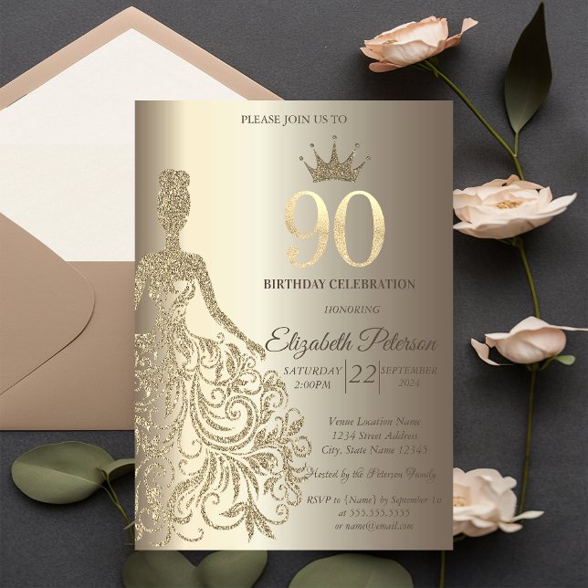 Invitation Robe de parties scintillant, Champagne de Diamants (Créateur téléchargé)