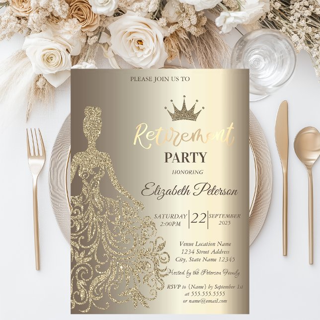 Invitation Robe de parties scintillant, Champagne Diamonds (Créateur téléchargé)