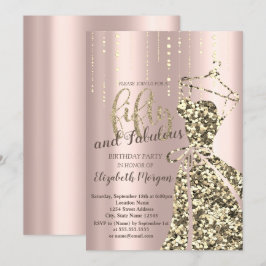 Invitation Robe de Parties scintillant d'or50e anniversaire d