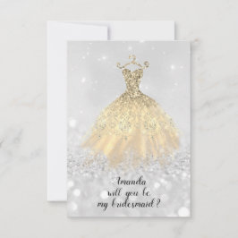 Invitation Robe de Princesse Diamant Pailletée Demoiselle d'H