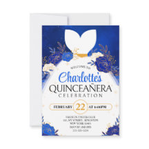 Robe de princesse florale bleu royal pour Quincean