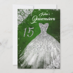 Invitation Robe de Quinceanera à paillettes diamantées en den