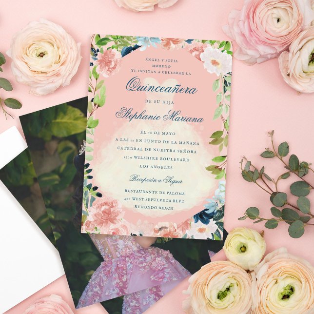 Invitation Robe de Quinceañera romantique de verdure (Créateur téléchargé)