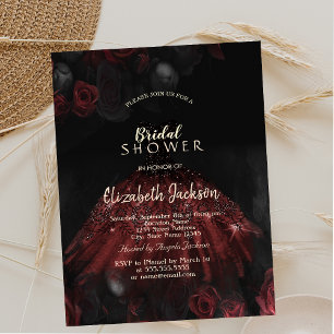 Invitation Robe de roses rouges gothique Baby Shower 