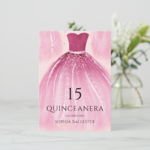 Invitation Robe de sirène rose pâle 15e Quinceanera Party