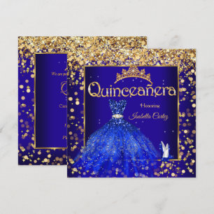 Invitation Robe de soirée bleu royal pour Quinceañera talons 