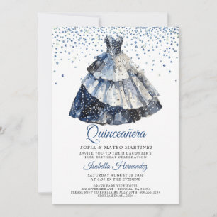 Invitation Robe de soirée Blue Sparkle Sparkle pour Quinceane
