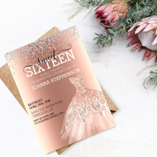 Invitation Robe de soirée pour 16 ans avec diamants 