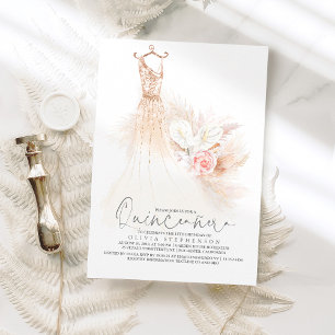 Invitation Robe d'or en herbe Quinceañera Pampas 15e annivers