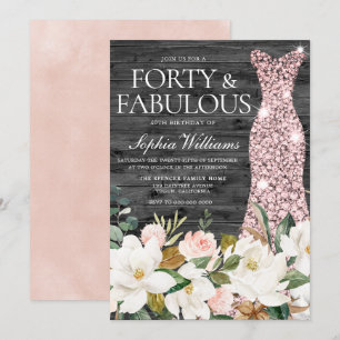 Invitation Robe d'or rose Blush White Country 40e anniversair