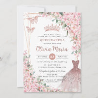 Robe d'or Rose en fleurs de cerisier Gown Quinceañ