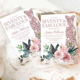 Invitation Robe d'or Rose rose pâle 70e anniversaire