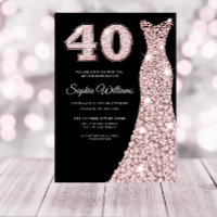 Robe d'or rose Sparkle 40e anniversaire de fête No