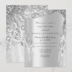 Invitation Robe Douce 16e Fête des mariées Argent Royal Grey