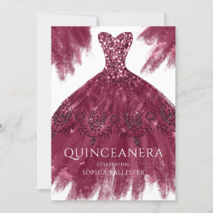 Invitation Robe étincelante de Bourgogne Gown Elégante Quince