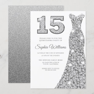 Invitation Robe étincelante Diamond Quinceanera 15e anniversa