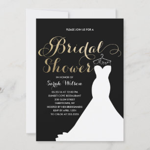 Invitation Robe Extravagante Or Couleur Personnalisée  Fête d