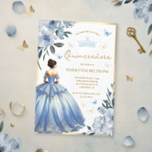 Robe florale bleue papillon Quinceañera