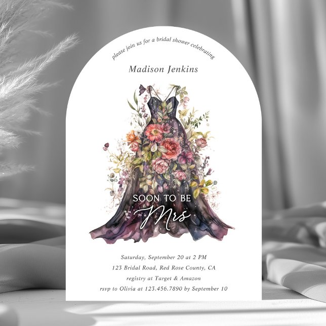 Invitation Robe Florale Boho Bientôt Être Mme Fête des mariée (Créateur téléchargé)