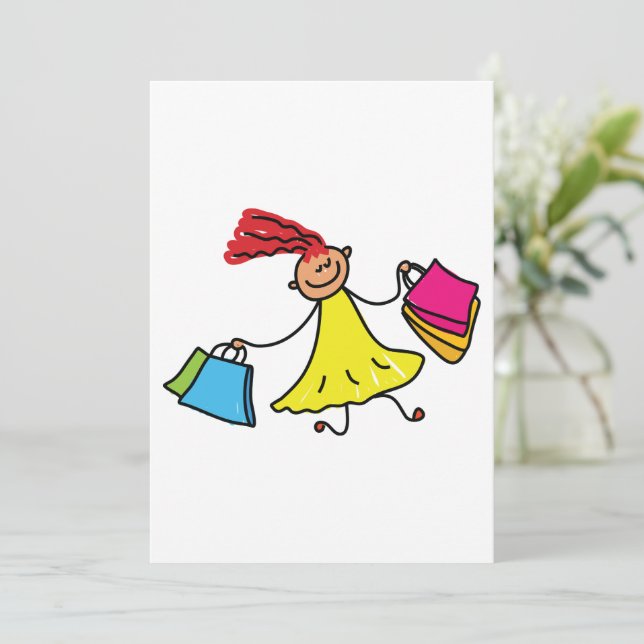 Invitation Robe Jaune Bonne Fille Shopping (Debout devant)