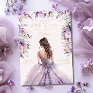 Invitation Robe Lavande Douze ans Fleur Violette