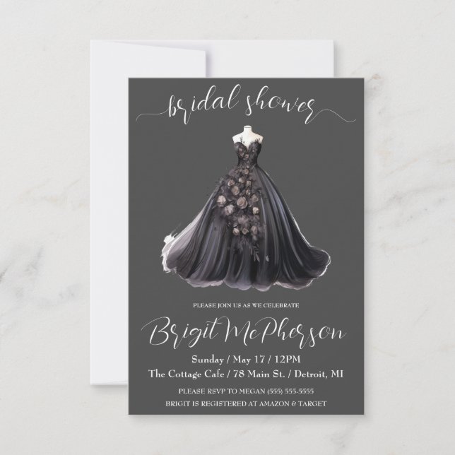 Invitation Robe Mariage gothique, Porte-nuptiale, Fête des ma (Devant)