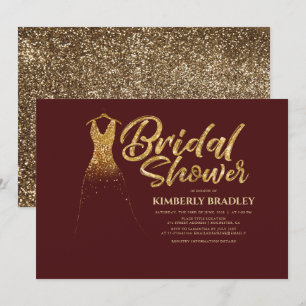 Invitation Robe Mariage Parties scintillant or Fête des marié