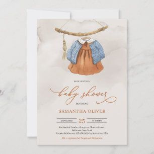 Invitation Robe minimaliste boho en terre cuite