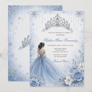 Invitation Robe Pailletée Argent Bleu Poussiéreux Hiver Douce