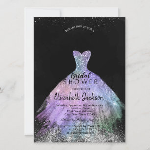Invitation Robe Pailletée Élégante et Chic, Réception de Mari