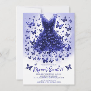 Invitation Robe Papillon Tanzanite Pierre de Naissance Décemb