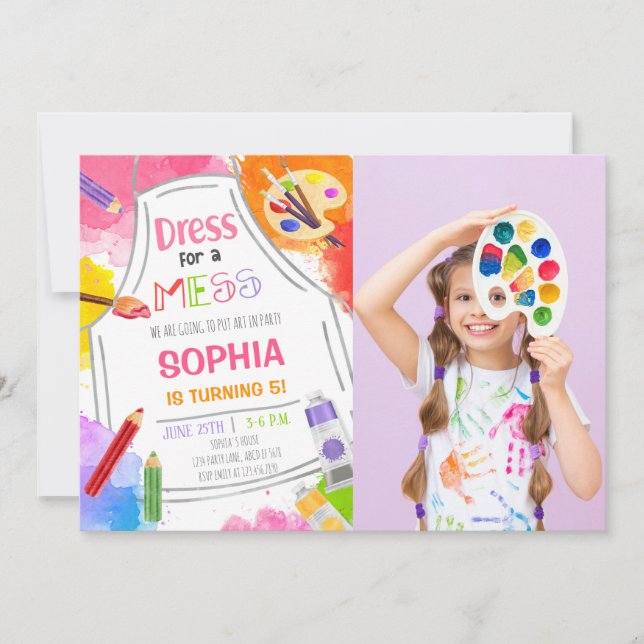 Invitation Robe Pour Un Mess Art Photo Anniversaire (Devant)