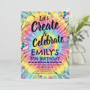 Invitation Robe pour une fête de peinture en désordre Art Gir