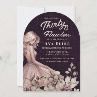 Invitation Robe rose Dusty et fête florale 30e anniversaire