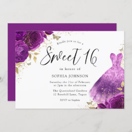 Invitation Robe rose pourpre Rose douce 16 Partie