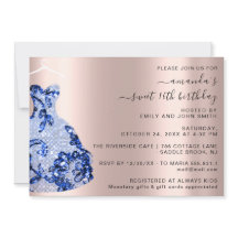 Robe Rose princesse Royale Douce 16e Marine Bleue