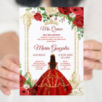 Robe rouge et Rose mexicain Mis Quince 2
