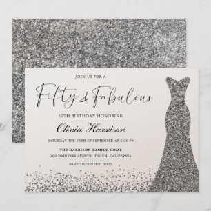 Invitation Robe Shimmer Argent Cinquante Fabuleux 50e anniver